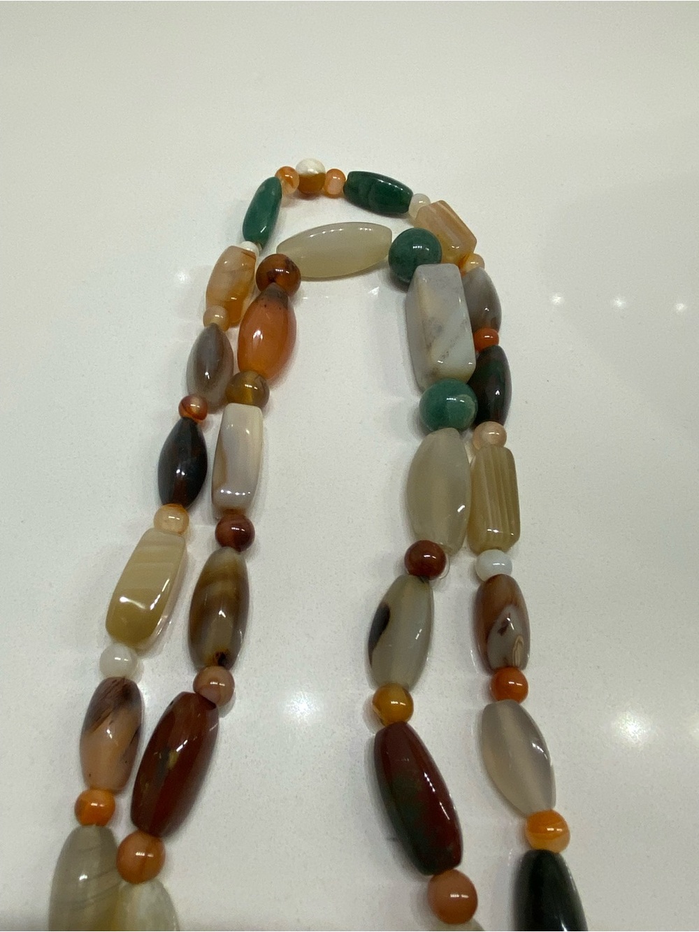 Multi-Color Boho Vintage Beggar Bead Agate Necklace - Women Jewelry - Picture 4 of 7